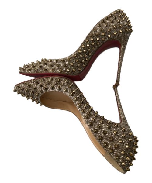 Christian Louboutin（クリスチャン・ルブタン）Christian Louboutin (クリスチャン・ルブタン) FOLLIES SPIKESGOLD／フォーリーズ スパイクス ゴールド ゴールド サイズ:SIZE 37 2/1の古着・服飾アイテム