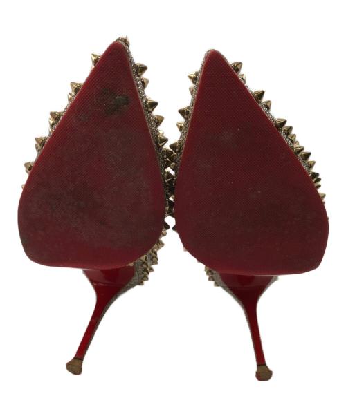 Christian Louboutin（クリスチャン・ルブタン）Christian Louboutin (クリスチャン・ルブタン) FOLLIES SPIKESGOLD／フォーリーズ スパイクス ゴールド ゴールド サイズ:SIZE 37 2/1の古着・服飾アイテム