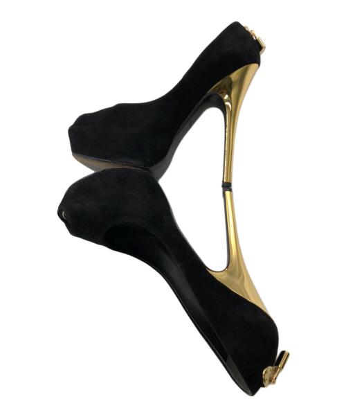 LOUIS VUITTON（ルイ ヴィトン）LOUIS VUITTON (ルイ ヴィトン) オープントゥーパンプス ブラック サイズ:36.5の古着・服飾アイテム