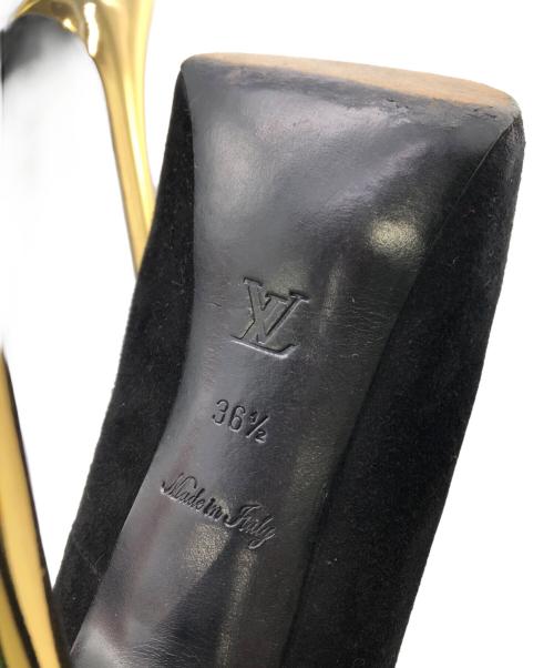 LOUIS VUITTON（ルイ ヴィトン）LOUIS VUITTON (ルイ ヴィトン) オープントゥーパンプス ブラック サイズ:36.5の古着・服飾アイテム