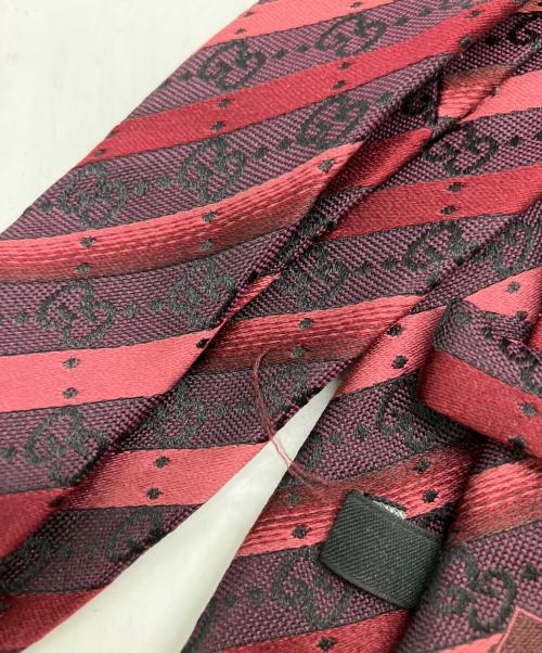 GUCCI（グッチ）GUCCI (グッチ) GG柄シルクネクタイ レッド サイズ:-不明の古着・服飾アイテム