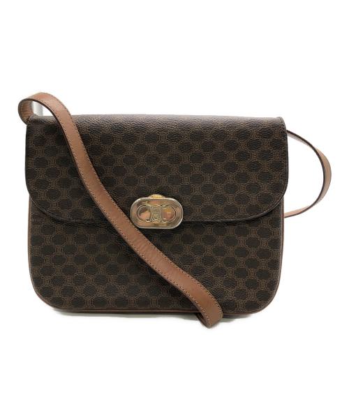 CELINE（セリーヌ）CELINE (セリーヌ) マカダム オールド ショルダーバッグ ブラウンの古着・服飾アイテム