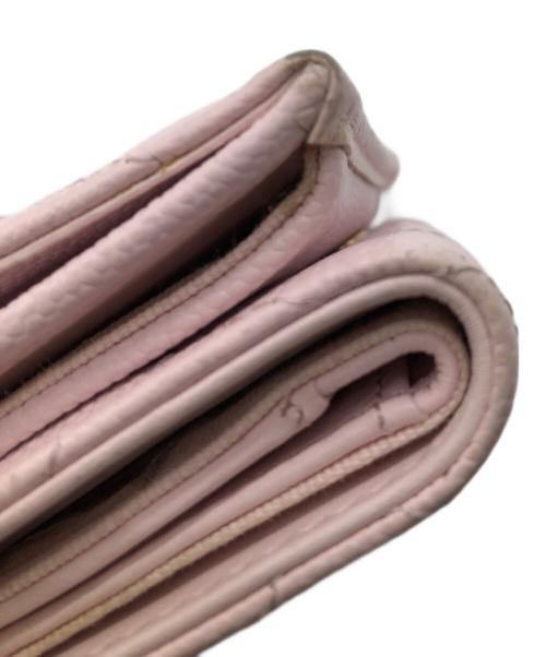 CHANEL（シャネル）CHANEL (シャネル) マトラッセ キャビアスキン コンパクトウォレット／MATELASSE CAVIAR SKIN COMPACT WALLET ピンクの古着・服飾アイテム