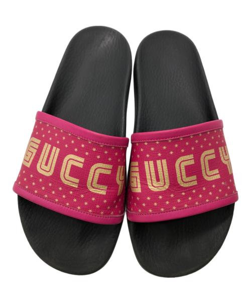 GUCCI（グッチ）GUCCI (グッチ) SEGA (セガ) スライドサンダル ショッキングピンク サイズ:36の古着・服飾アイテム