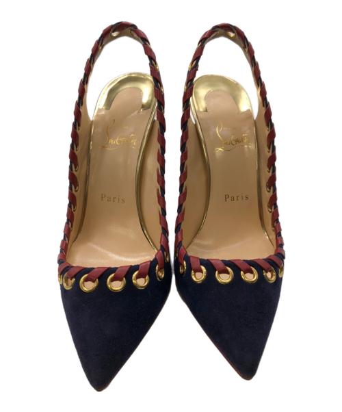 Christian Louboutin（クリスチャン・ルブタン）Christian Louboutin (クリスチャン・ルブタン) ハイヒールパンプス ネイビー×レッド サイズ:38の古着・服飾アイテム