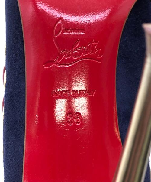 Christian Louboutin（クリスチャン・ルブタン）Christian Louboutin (クリスチャン・ルブタン) ハイヒールパンプス ネイビー×レッド サイズ:38の古着・服飾アイテム