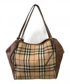 BURBERRYバーバリー）の古着「HORSEFERRY CHECK SMALL CANTERBURY PANELS TOTE／ホースフェリーチェックスモールカンタベリーパネルズトート」｜ベージュ