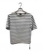 Le minor×BEAMS Fルミノア×ビームスエフ）の古着「ボーダーカットソー／BORDER CUT AND SEW」｜ホワイト×ブラック