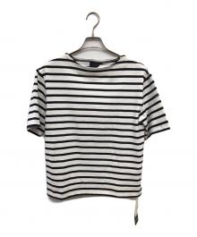 Le minor×BEAMS F（ルミノア×ビームスエフ）の古着「ボーダーカットソー／BORDER CUT AND SEW」｜ホワイト×ブラック