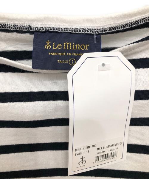 Le minor（ルミノア）Le minor (ルミノア) BEAMS F (ビームスエフ) ボーダーカットソー／BORDER CUT AND SEW ホワイト×ブラック サイズ:Sの古着・服飾アイテム