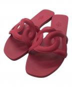 HERMESエルメス）の古着「ALOHA CHAINE DANCRE FLAT SANDAL／アロハ シェーヌダンクル フラットサンダル」｜レッド