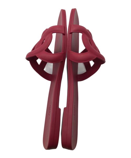 HERMES（エルメス）HERMES (エルメス) ALOHA CHAINE DANCRE FLAT SANDAL／アロハ シェーヌダンクル フラットサンダル レッド サイズ:37の古着・服飾アイテム