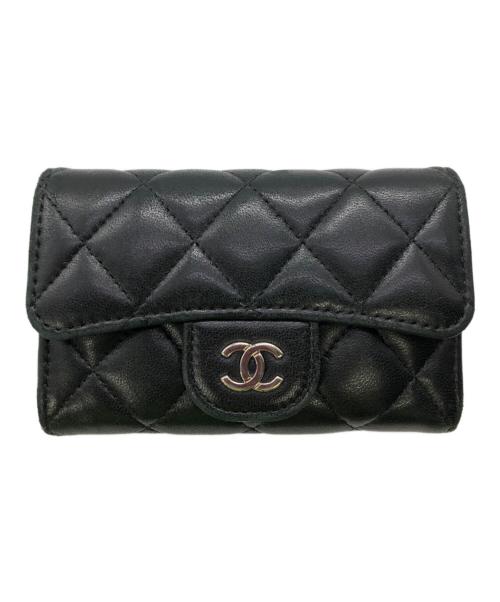 CHANEL（シャネル）CHANEL (シャネル) マトラッセ ココマーク カードケース／MATELASSE COCO MARK CARD CASE ブラックの古着・服飾アイテム