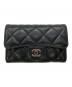 CHANEL（シャネル）の古着「マトラッセ ココマーク カードケース／MATELASSE COCO MARK CARD CASE」｜ブラック