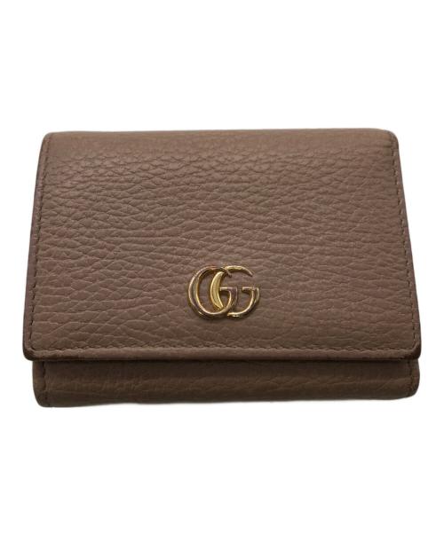 GUCCI（グッチ）GUCCI (グッチ) GG MARMONT WALLET／GGマーモント ウォレット ピンクベージュの古着・服飾アイテム