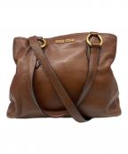 MIU MIUミュウミュウ）の古着「2WAYレザーハンドバッグ」｜ブラウン