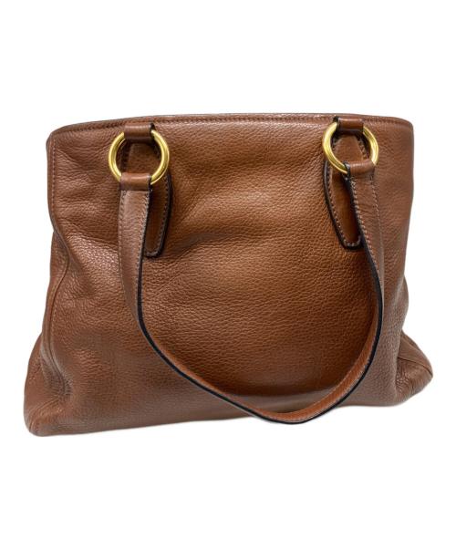 MIU MIU（ミュウミュウ）MIU MIU (ミュウミュウ) 2WAYレザーハンドバッグ ブラウンの古着・服飾アイテム