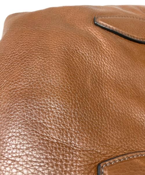 MIU MIU（ミュウミュウ）MIU MIU (ミュウミュウ) 2WAYレザーハンドバッグ ブラウンの古着・服飾アイテム
