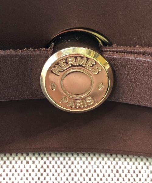 HERMES（エルメス）HERMES (エルメス) エールバッグMM／YELL BAG MM ベージュ×ブラウンの古着・服飾アイテム