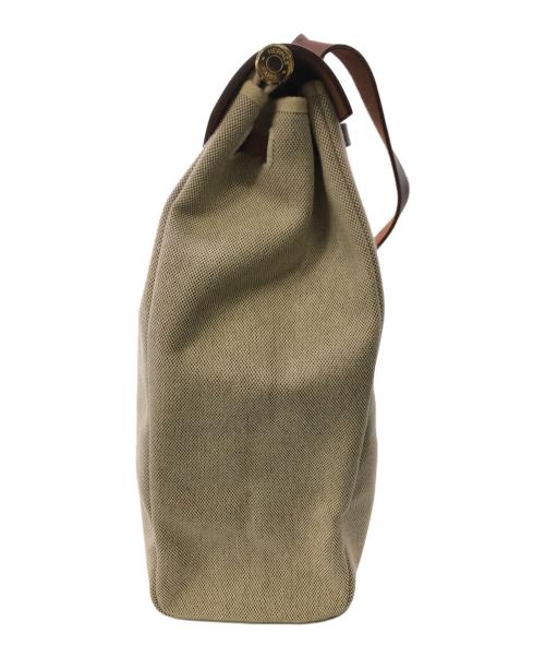 HERMES（エルメス）HERMES (エルメス) エールバッグMM／YELL BAG MM ベージュ×ブラウンの古着・服飾アイテム