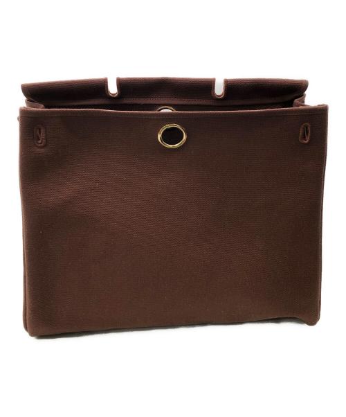 HERMES（エルメス）HERMES (エルメス) エールバッグMM／YELL BAG MM ベージュ×ブラウンの古着・服飾アイテム