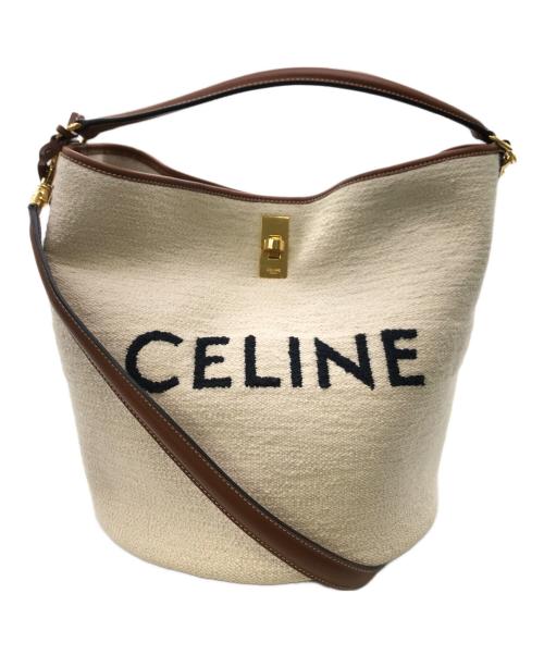 CELINE（セリーヌ）CELINE (セリーヌ) Bucket 16／バケット16 ベージュ×ブラウンの古着・服飾アイテム