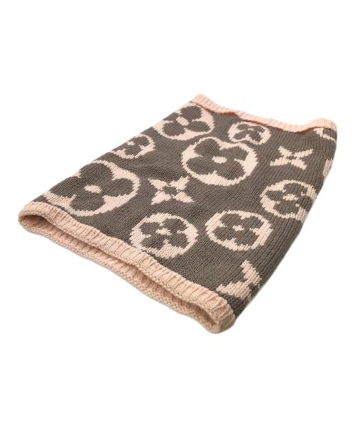 LOUIS VUITTON（ルイ ヴィトン）LOUIS VUITTON (ルイ ヴィトン) MONOGRAM SNOOD GRAND FLOOR／モノグラム スヌード グランフロア グレー×ピンクの古着・服飾アイテム