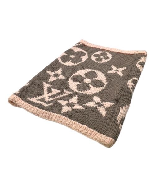 LOUIS VUITTON（ルイ ヴィトン）LOUIS VUITTON (ルイ ヴィトン) MONOGRAM SNOOD GRAND FLOOR／モノグラム スヌード グランフロア グレー×ピンクの古着・服飾アイテム