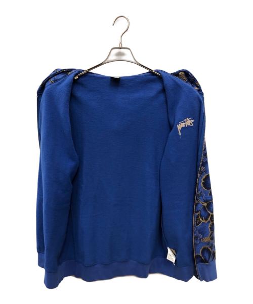 stussy（ステューシー）stussy (ステューシー) HIBISCUS PRINT ZIP UP HOODIE／ハイビスカスプリント ジップアップフーディ ネイビー サイズ:XLの古着・服飾アイテム