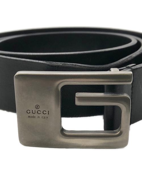 GUCCI（グッチ）GUCCI (グッチ) G-LOGO BUCKLE LETHER BELT／G ロゴバックル レザーベルト ブラックの古着・服飾アイテム
