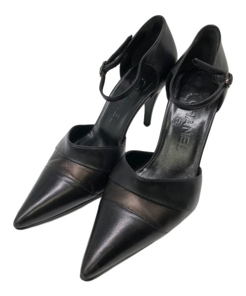 CHANEL（シャネル）CHANEL (シャネル) アンクルストラップパンプス／ANKLE STRAP PUMPS ブラック サイズ:351/2の古着・服飾アイテム