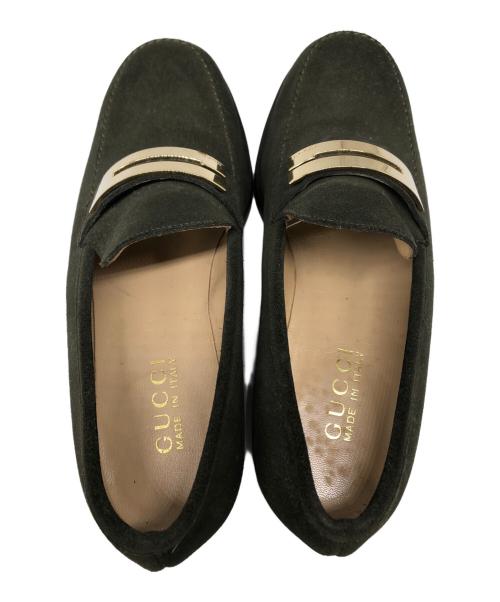 GUCCI（グッチ）GUCCI (グッチ) SUEDE LOAFER／スエードローファー オリーブ サイズ:23.5cmの古着・服飾アイテム