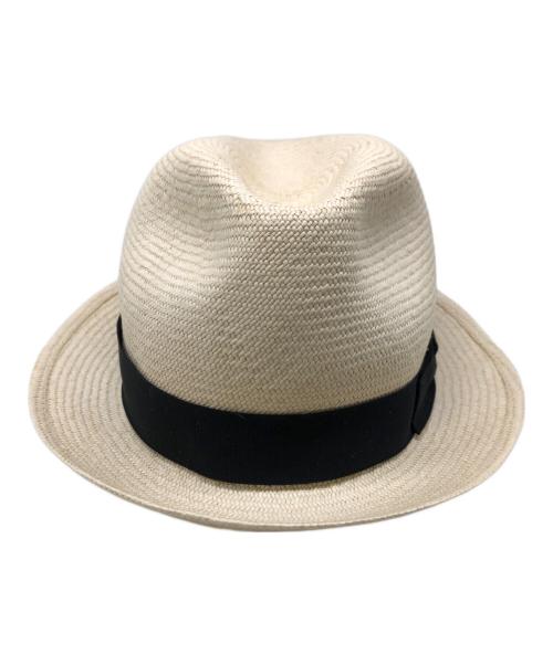 BORSALINO（ボルサリーノ）BORSALINO (ボルサリーノ) ストローハット／STRAW HAT ホワイト サイズ:57cmの古着・服飾アイテム