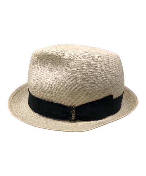 BORSALINO（ボルサリーノ）BORSALINO (ボルサリーノ) ストローハット／STRAW HAT ホワイト サイズ:57cmの古着・服飾アイテム