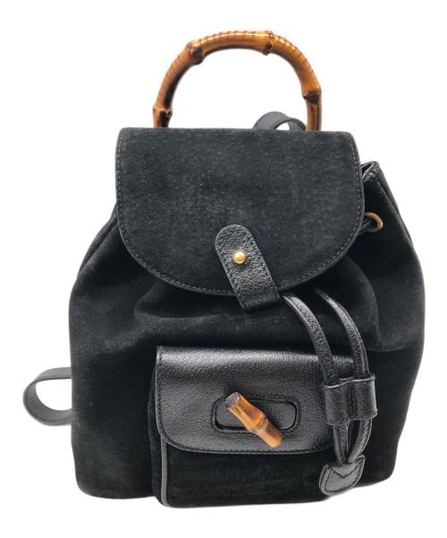 GUCCI（グッチ）GUCCI (グッチ) バンブーミニリュック／BANBOO MINI RUCKSACK ブラックの古着・服飾アイテム