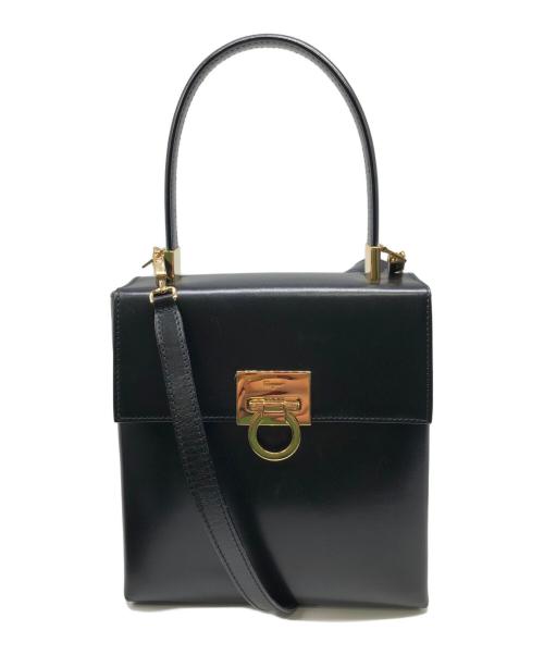 Salvatore Ferragamo（サルヴァトーレ フェラガモ）Salvatore Ferragamo (サルヴァトーレ フェラガモ) ガンチーニ ハンドバッグ／GANCINO HAND BAG ブラックの古着・服飾アイテム