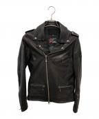 JACKROSE×KIYOKIBA SHUNSUKEジャックローズ×キヨキバ シュンスケ）の古着「ROCK STAR LETHER RIDERS JACKET／ロックスター レザーライダースジャケット」｜ブラウン