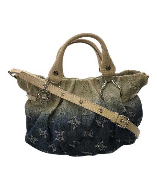 CELINE（セリーヌ）CELINE (セリーヌ) PARIS  MACADAM SHOULDER／パリマカダム ショルダー ブルーの古着・服飾アイテム