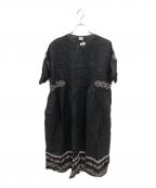 TSUHARU by samansa Mos2ツハル バイ サマンサモスモス）の古着「SUMMER FLOWER EMBROIDERY LACE ONE-PIECE／夏花刺繍レースワンピース」｜ブラック