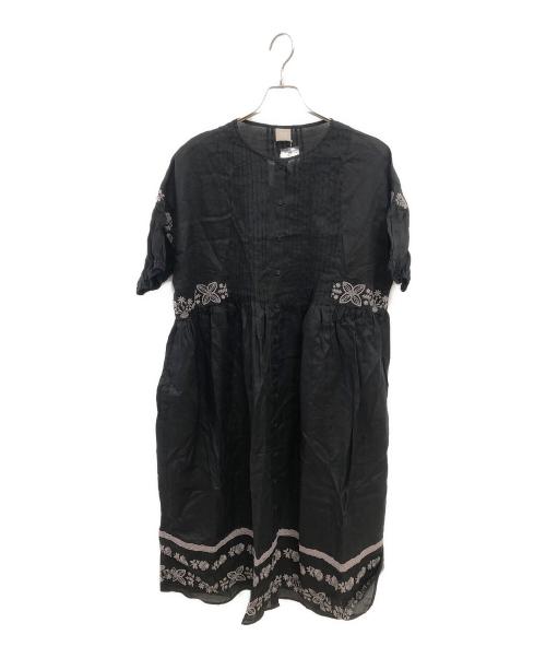 TSUHARU by samansa Mos2（ツハル バイ サマンサモスモス）TSUHARU by samansa Mos2 (ツハル バイ サマンサモスモス) SUMMER FLOWER EMBROIDERY LACE ONE-PIECE／夏花刺繍レースワンピース ブラック サイズ:SIZE FREEの古着・服飾アイテム