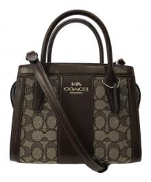 COACH（コーチ）の古着「ANDREA CARRY ALL SIGNATURE ２WAY／アンドレア キャリーオール シグネチャー ２ウェイ」｜ブラウン