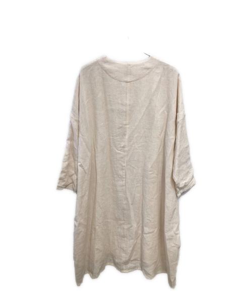 TSUHARU by samansa Mos2（ツハル バイ サマンサモスモス）TSUHARU by samansa Mos2 (ツハル バイ サマンサモスモス) 麻ウールワイドコート／LINEN WOOL WIDE COAT アイボリー サイズ:SIZE FREEの古着・服飾アイテム