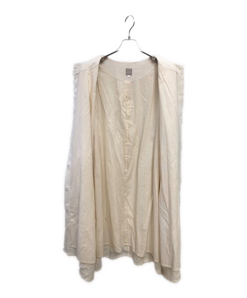 TSUHARU by samansa Mos2（ツハル バイ サマンサモスモス）TSUHARU by samansa Mos2 (ツハル バイ サマンサモスモス) 麻ウールワイドコート／LINEN WOOL WIDE COAT アイボリー サイズ:SIZE FREEの古着・服飾アイテム
