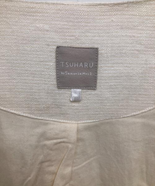 TSUHARU by samansa Mos2（ツハル バイ サマンサモスモス）TSUHARU by samansa Mos2 (ツハル バイ サマンサモスモス) 麻ウールワイドコート／LINEN WOOL WIDE COAT アイボリー サイズ:SIZE FREEの古着・服飾アイテム