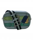 COACHコーチ）の古着「ジェイミー カメラバッグ トロンプルイユプリント／JAMIE CAMERA BAG  TROMPE-L’OEI'L PRINT」｜スカイブルー