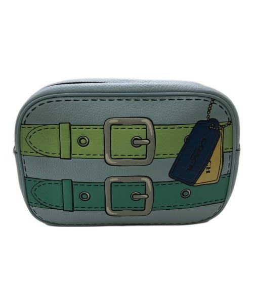 COACH（コーチ）COACH (コーチ) ジェイミー カメラバッグ トロンプルイユプリント／JAMIE CAMERA BAG  TROMPE-L’OEI'L PRINT スカイブルーの古着・服飾アイテム