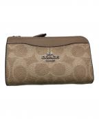 COACHコーチ）の古着「SIGNATURE MULTI FUNCTION CARD CASE／シグネチャーマルチファンクションカードケース」｜ベージュ