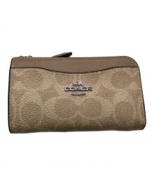 COACH（コーチ）の古着「SIGNATURE MULTI FUNCTION CARD CASE／シグネチャーマルチファンクションカードケース」｜ベージュ