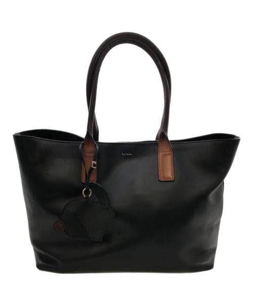 PAUL SMITH（ポールスミス）PAUL SMITH (ポールスミス) RABBIT CHARM LEATHER TOTE BAG／ラビットチャーム レザートートバッグ ブラックの古着・服飾アイテム