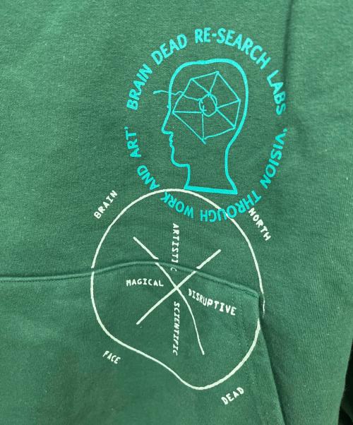 THE NORTH FACE（ザ ノース フェイス）THE NORTH FACE (ザ ノース フェイス) BRAIN DEAD (ブレインデッド) PULL OVER HOODIE／プルオーバーフーディ グリーン サイズ:Lの古着・服飾アイテム